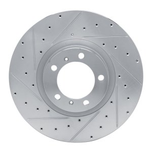 Audi RS e-Tron GT Brake Rotor (1) - Left Front - R1 Concepts - Drilled & Slotted - Silver - `10-`24